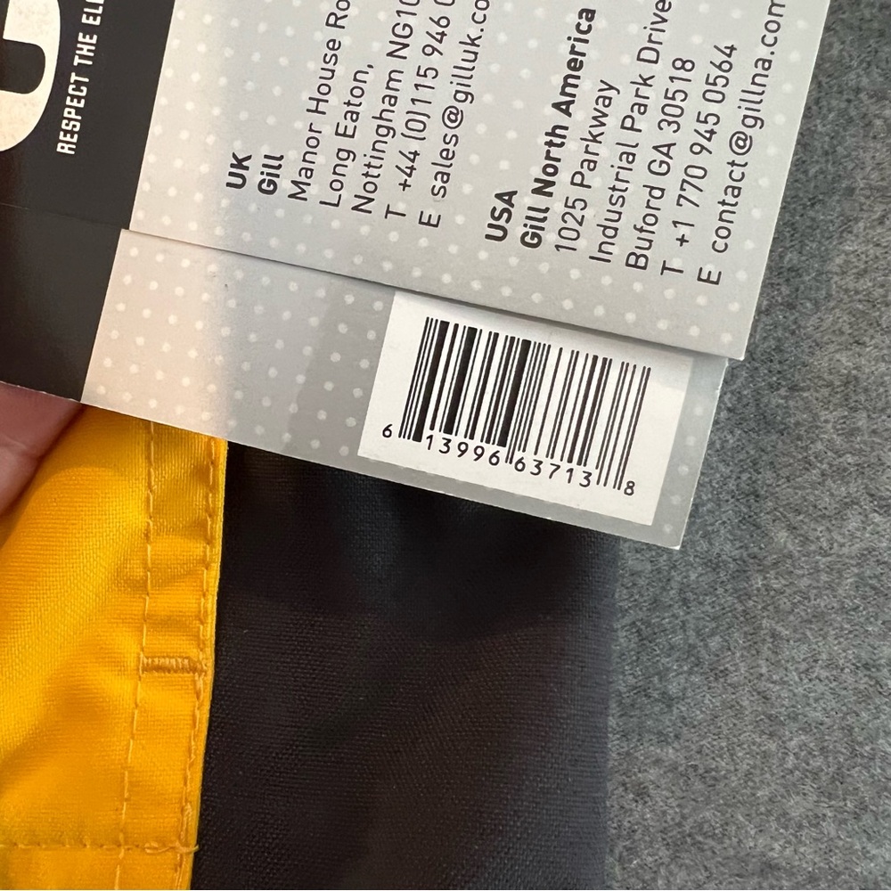 Gill Coast Jacket IN11J Men's Large Yellow Graphite NWT Full Zip - Picture 5 of 10